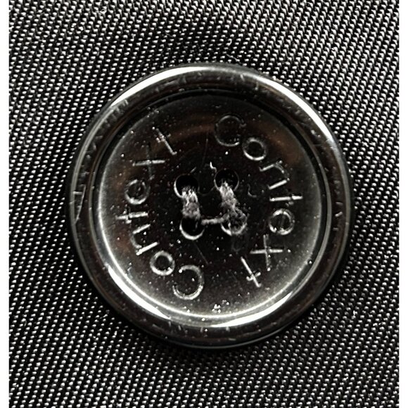 Context Trench Coat Womens M Belted Double Breasted Floral Lining Blk Retro Chic - Picture 12 of 13